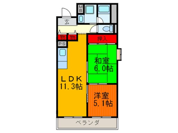 ベルデフロレアールの物件間取画像